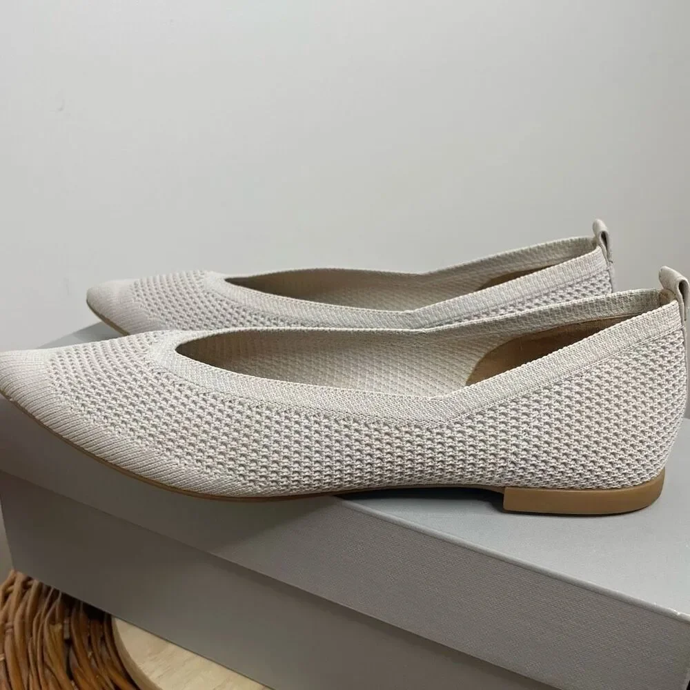 Everlane Gray 40 Hour Reknit Point Flats Pointed Knit‎ Comfort Box 7 Career Box